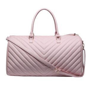 Ms. Lovely Pink Large Chevron Weekender Duffle Bag - 22” x 10” x 11”